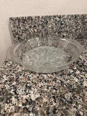 Princess House Clear Textured Glass Baking Dish with Handles